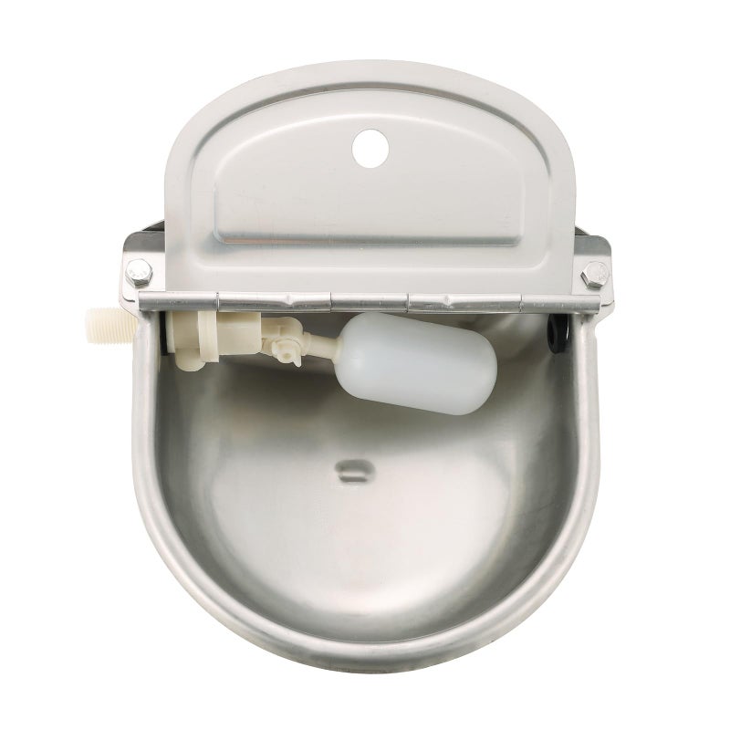 NATGAI Automatic 304 Stainless Steel Waterer Bowl, Automatic Cow Drinking Water Bowl with Float Valve Water Trough Farm Grade for Horse Cattle Goat Sheep Dog (Without Drainage Hole) - Image 1